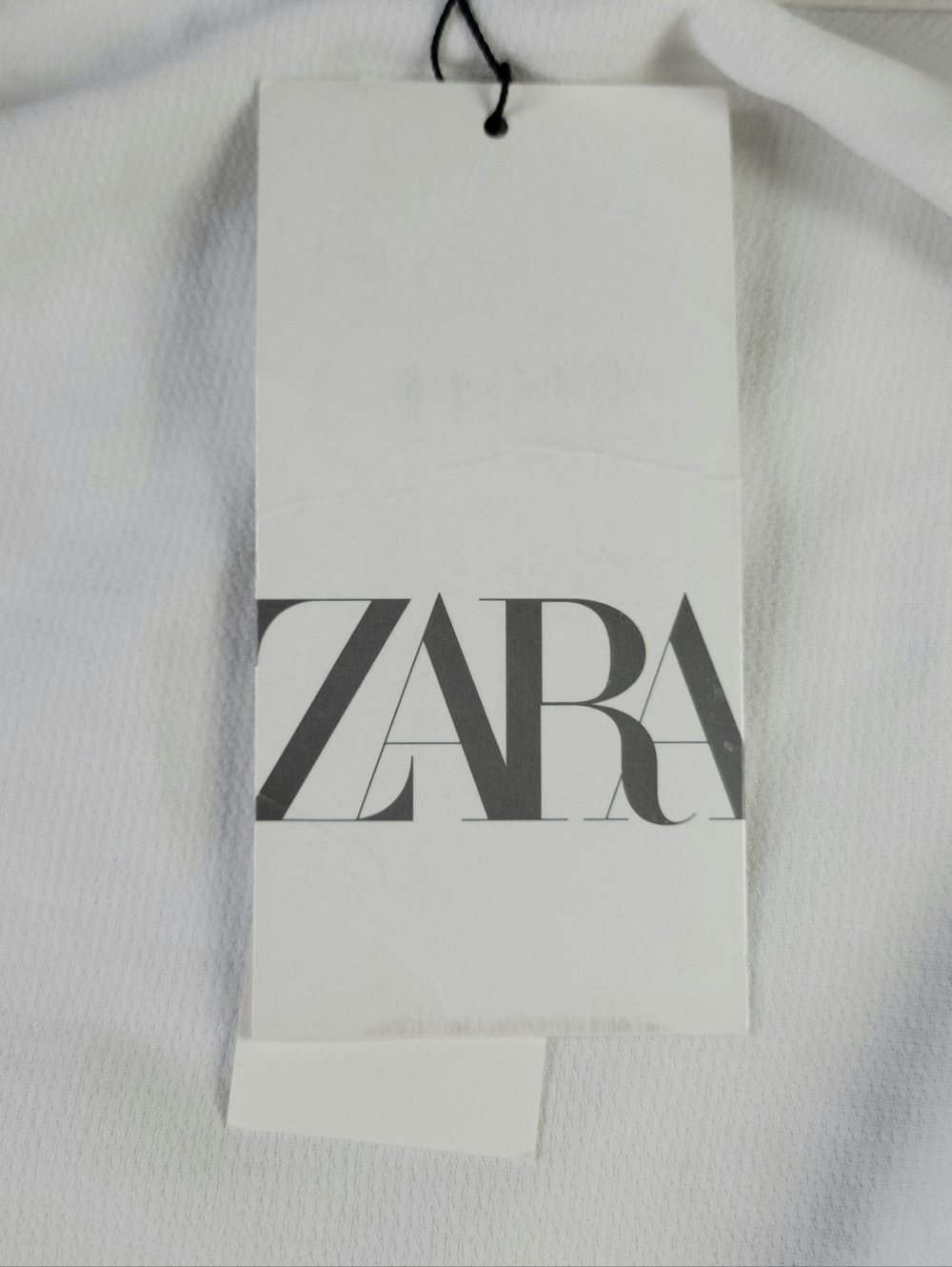 Zara Mini Wrap Dress Size S White V Neck Lapel Collar Textured Cuffed Sleeve New - Picture 6 of 13